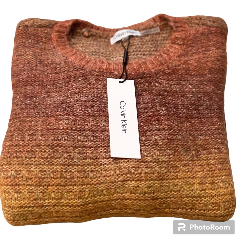 Sweater,Calvin Klein, Large, Multicolor Cranberry.